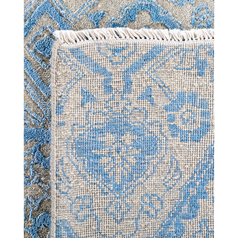 Tapis unique noué à la main beige Lynze 9 pi 3 po x 12 pi 4 po