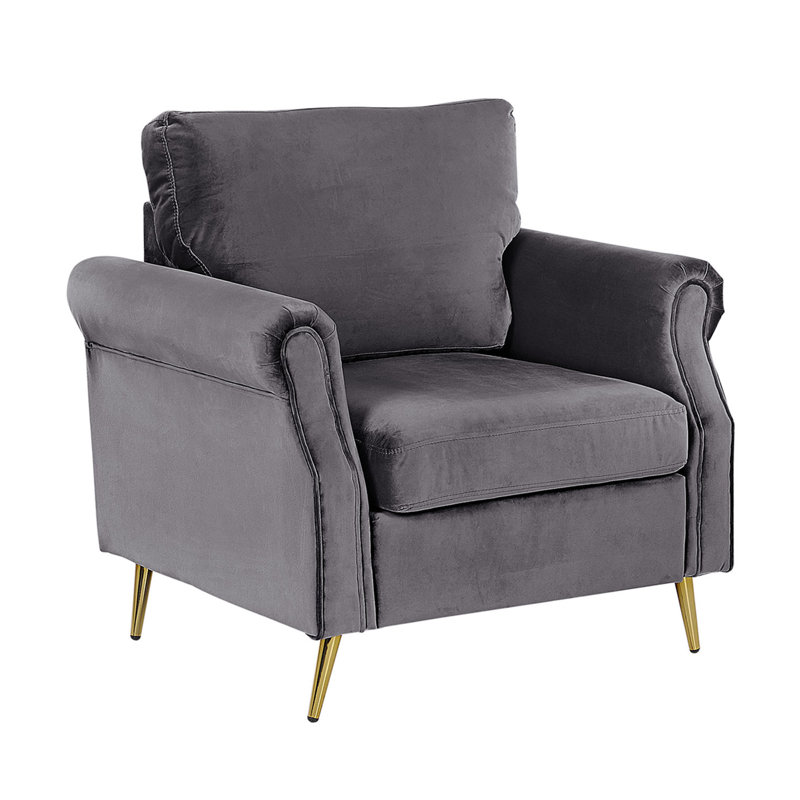 Amaya Velvet Armchair, Grey