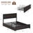 Bed Frame with 4 Storage Drawers and Charge Station,Platform Bed Frame with Headboard,Strong Metal Slats Support, No Box Spring Needed for Bedroom-182793318-182793319