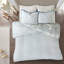 Housse de couette réversible en coton à motif médaillon et bicolore pour lit double / grand