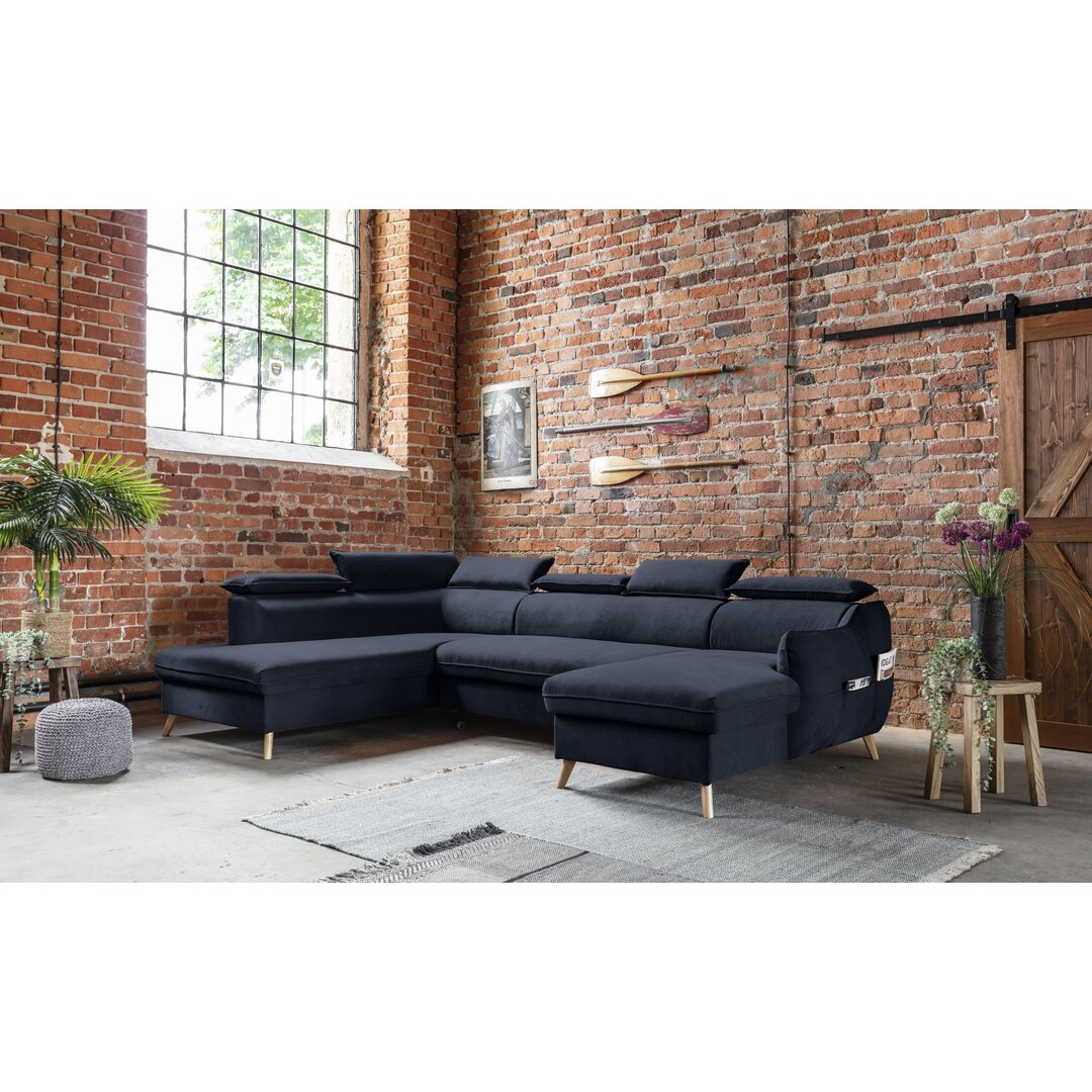 Ecksofa Henry aus Samt mit Bettfunktion