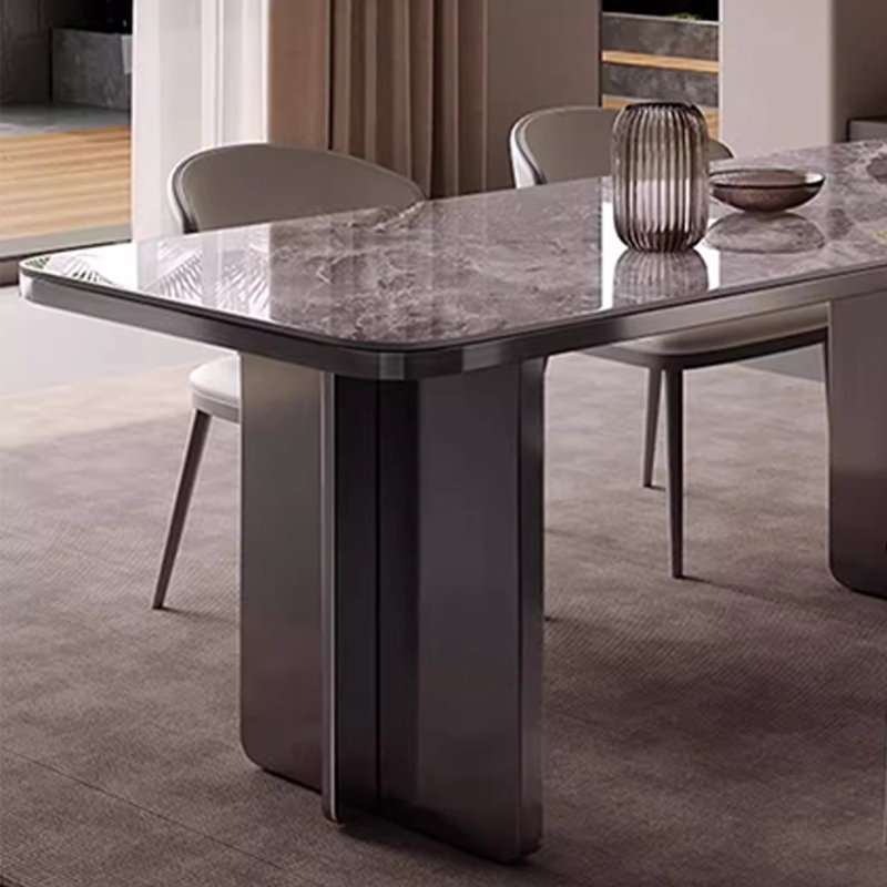 Petit appartement simple, table et chaise modernes, H 29,5 po x L 78,7 po x l 35,4 po, Gris
