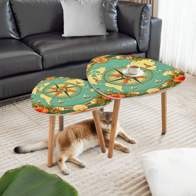 Ensemble de 2 tables basses gigognes Triangle
