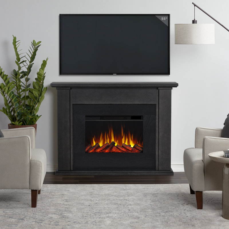 Tejon 52" Slim Electric Fireplace by Real Flame, Gray