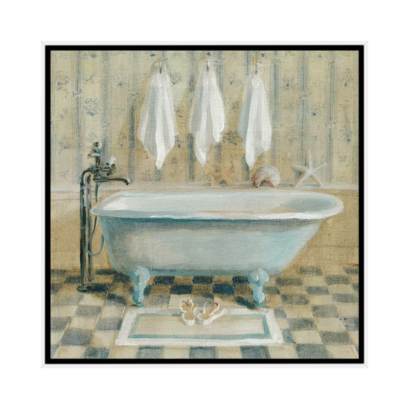 «Victorian Bath IV» par Danhui Nai - reproduction d'art, Toile blanche encadrée, Aucun mat, H 18 po x l 18 po x 1,5 po