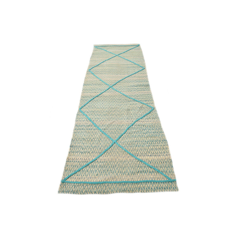 Tapis de couloir turquoise et ivoire 10 pi Pastrana