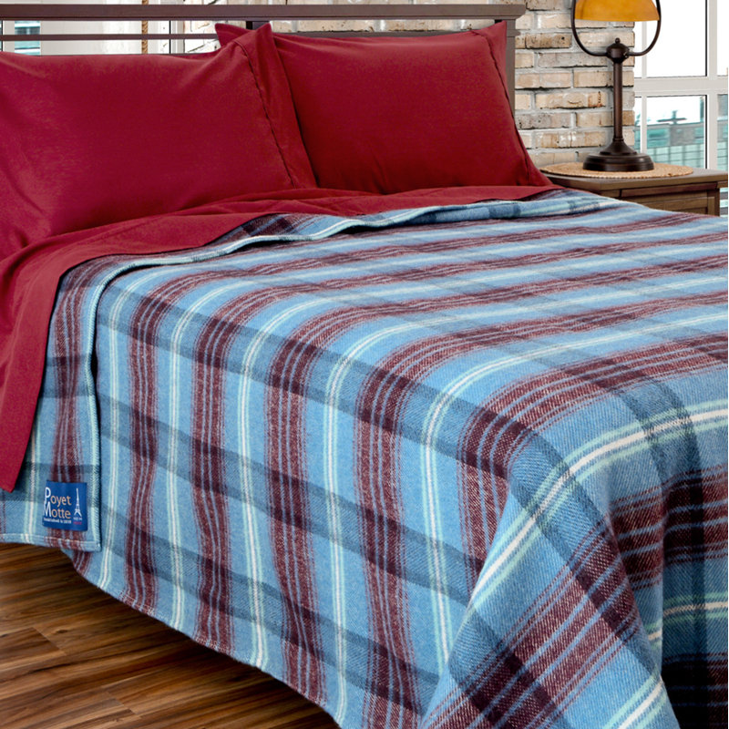 Couverture en laine lavable Chalet, Lit simple, Baie