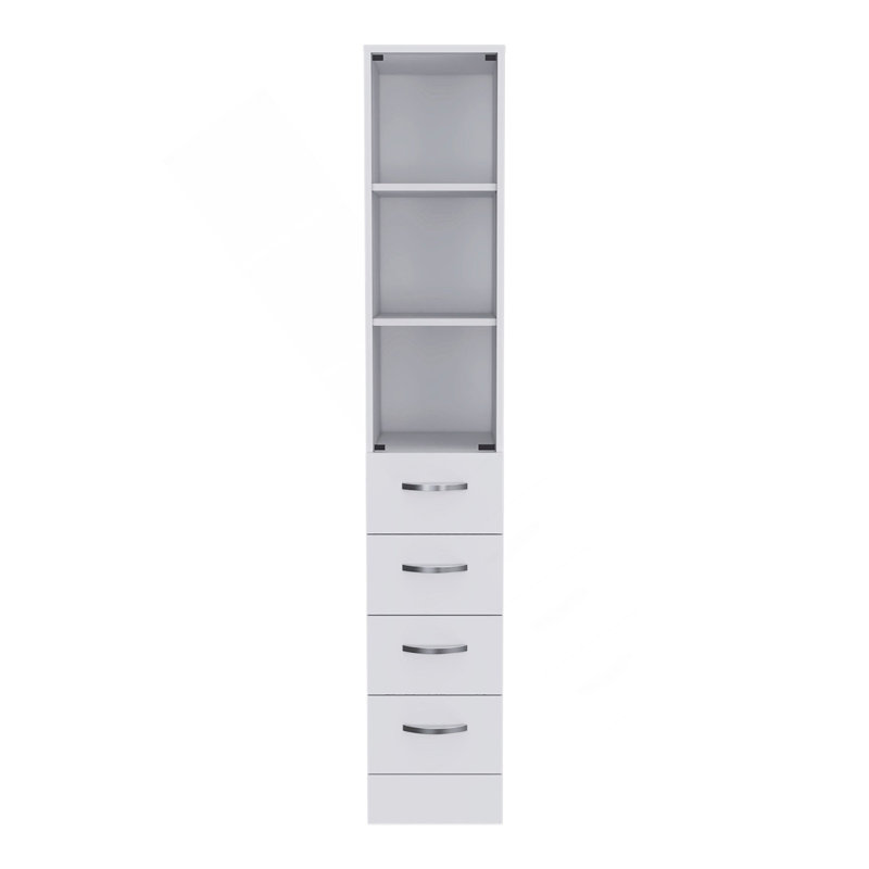 Ensemble de salle de bain 2 pièces, armoire à linge Magna + armoire à pharmacie Savona, blanc, Blanc