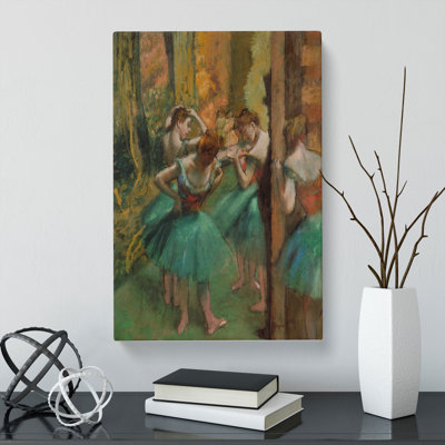 Ballet Ballerina Dancers In Green by Edgar Degas - Wrapped Canvas
