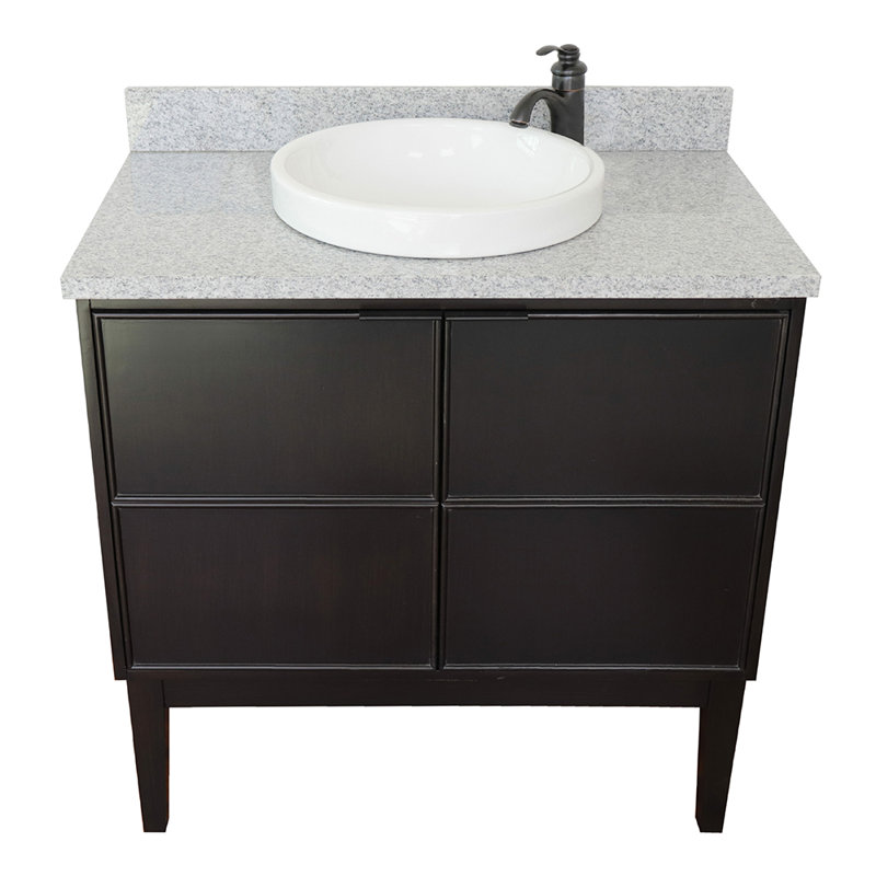 Ensemble de meuble-lavabo de salle de bain simple 37 po Epping, Gris / blanc