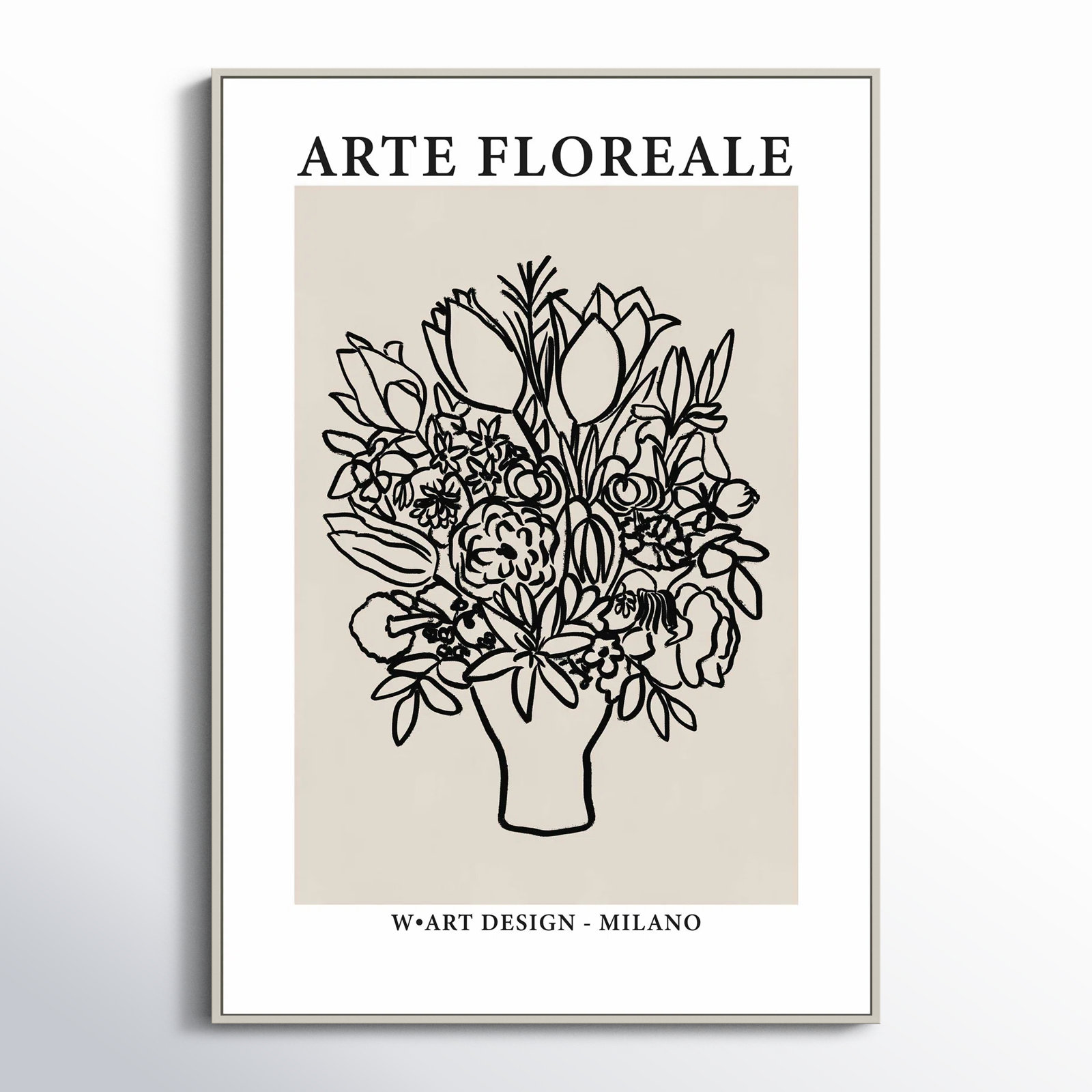 Arte Floreale 1 by Romina Gadler, White Canvas Framed, 30" H x 21" W