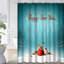 Rideau de douche Happy New Year Red Forest Christmas avec 12 crochets-1902260306