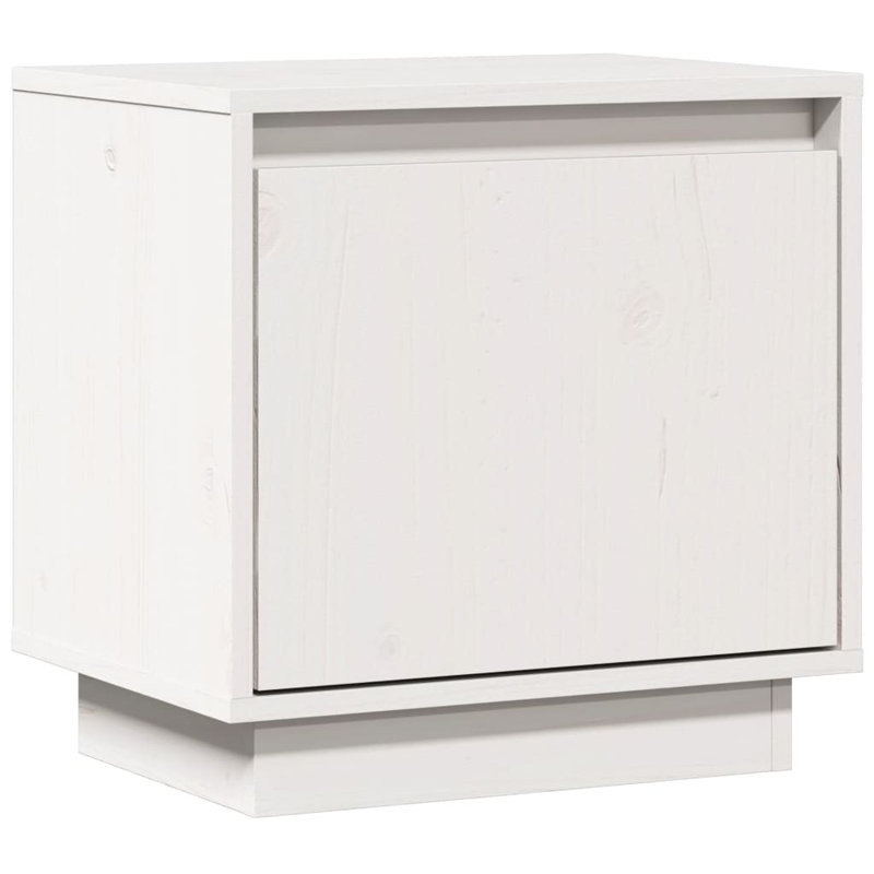 Levonna Solid Wood Bedside Table, White