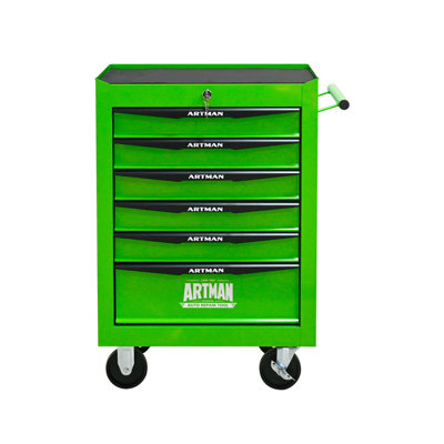 20 Inch 6-Drawer Tool Cabinet, Rolling Metal Toolbox With 6 Drawers, Steel Tool Storage Box Organizer - Green