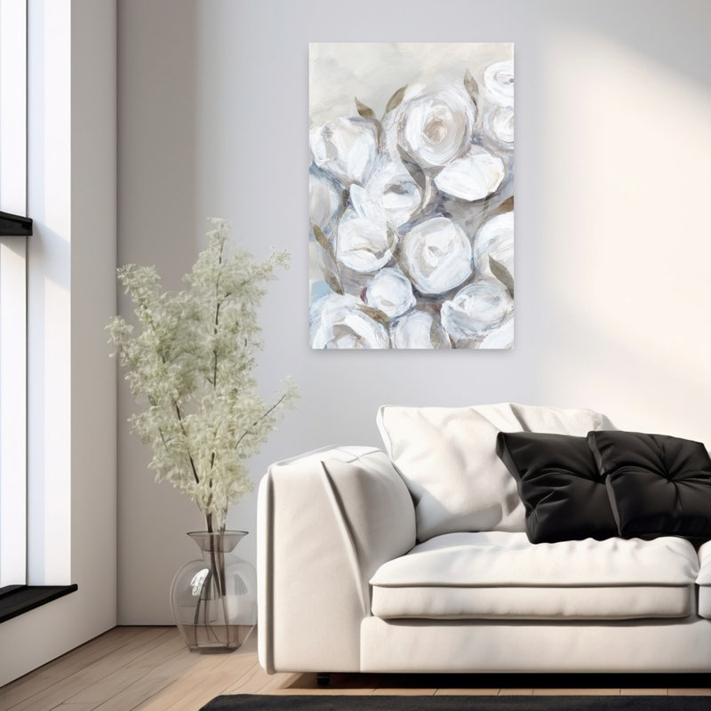 Art contemporain contemporain abstrait délicat, H 36 po x l 24 po