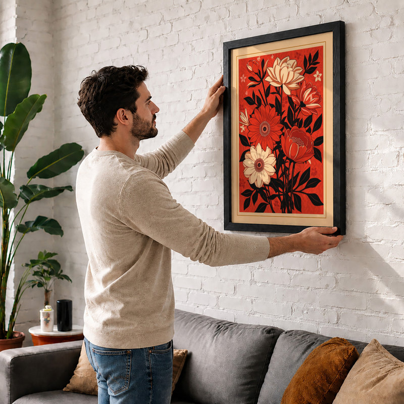 Garden In Bloom Botanical - Print, Black, A3 - 42.0 x 29.7 cm