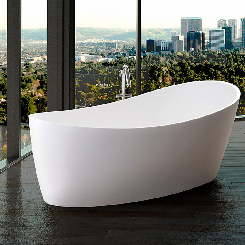 Baignoire de trempage autoportante 59 "x 32" Dune, Blanc mat