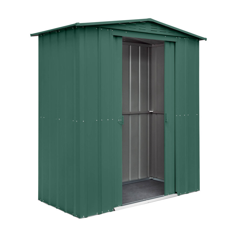 Globel 6 X 3 Apex Green Metal Shed, Green