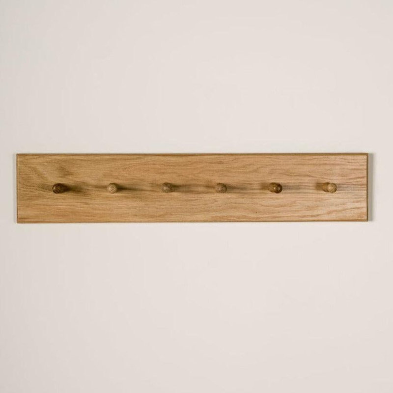 Hopley Solid Wood Wall 6 - Hook Wall Mounted Coat Rack, Oak