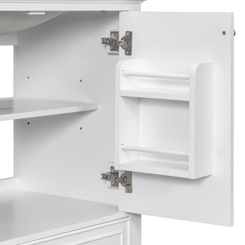 White MDF Freestanding Bathroom Vanity Base with Doors and Drawer, 29.5 inch