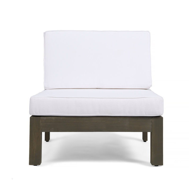 ARMLESS - l 28,0 po x P 30,2 po x H 26,5 po - Bois d'acacia - 1 pièce - Blanc