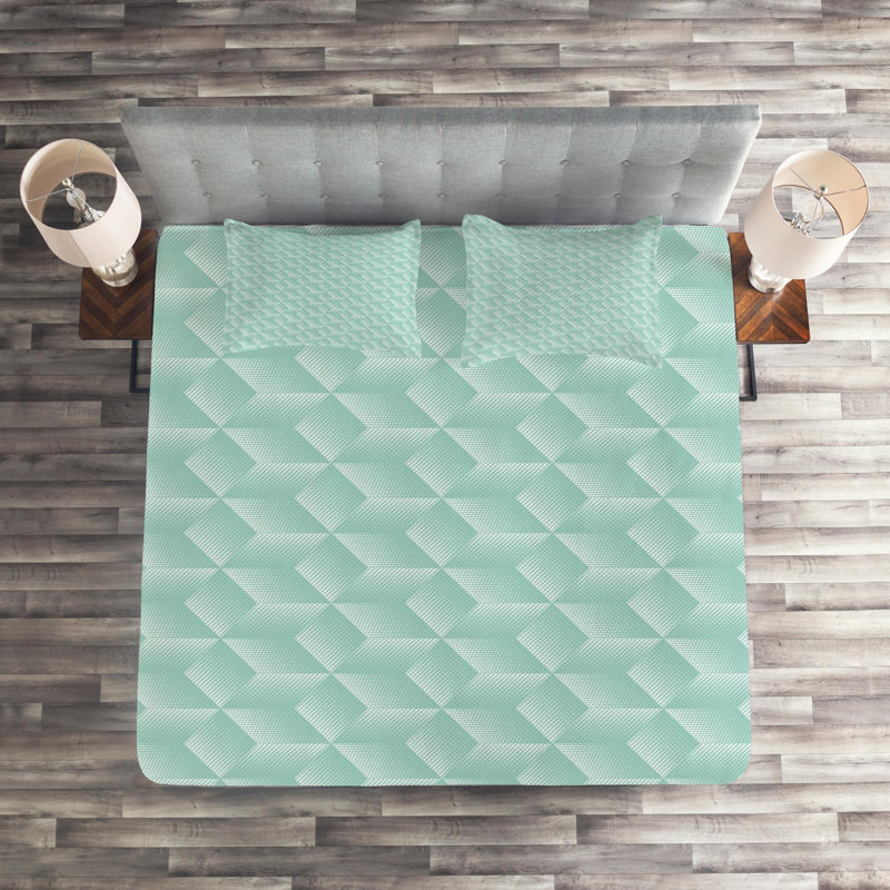 Modern & Contemporary Polyester Geometric Shapes Coverlet, King Bedspread + 2 Shams