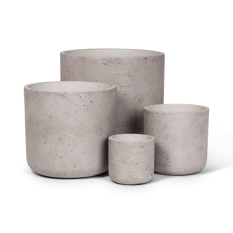 Corniche Pot Planter, Gray, 7" H x 7" W x 7" D