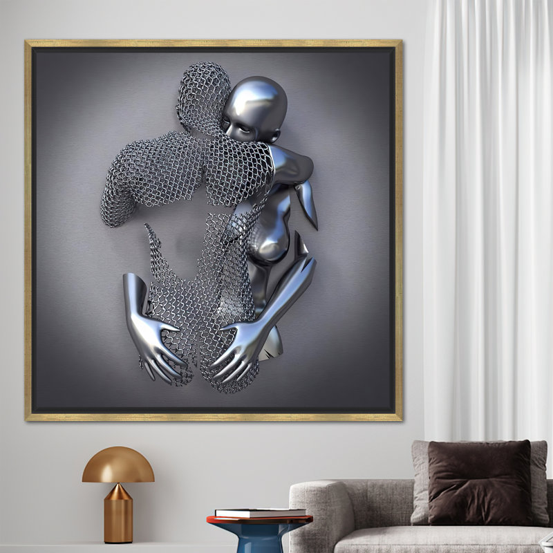 Print on Canvas, Framed Print without Mat, Gold, 40 cm H x 40 cm W