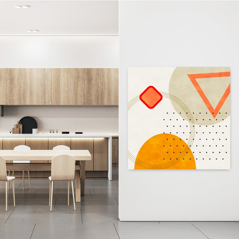 Art contemporain abstrait géométrique coloré, H 48 po x l 48 po