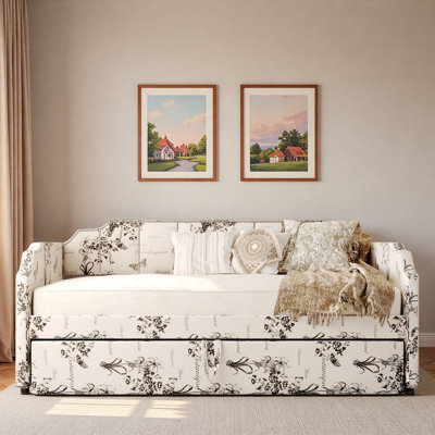 Upholstered Daybed With Pop-up Trundle And Usb Charging Ports
