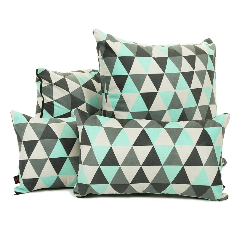 Migrati Geometric Rectangular Cushion, Teal