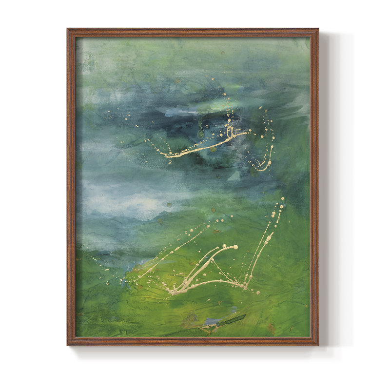 «Peaceful Diptych I», reproduction encadrée - bois massif, H 20 po x l 16 po, Cadre photo brun simple