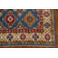 Tapis rouge / bleu / beige en laine noué à la main de conception unique 6 pi 9 po x 9 pi 7 po New Age