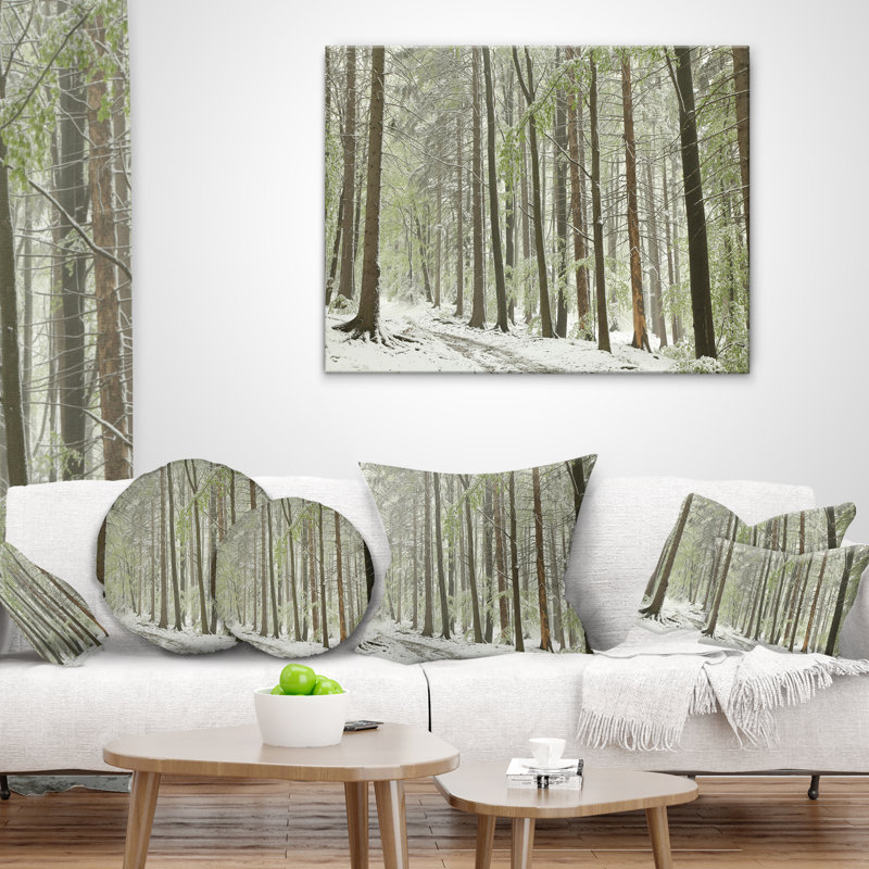 Oreiller paysage pour décor de forêt spring hêtre, 16 po x 1 po, Coussin décoratif