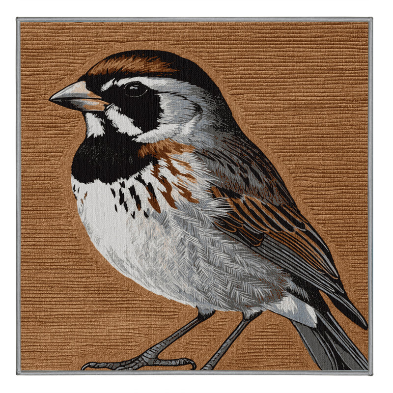  Tapis lavable d'oiseaux moineaux, Carré 8 pi