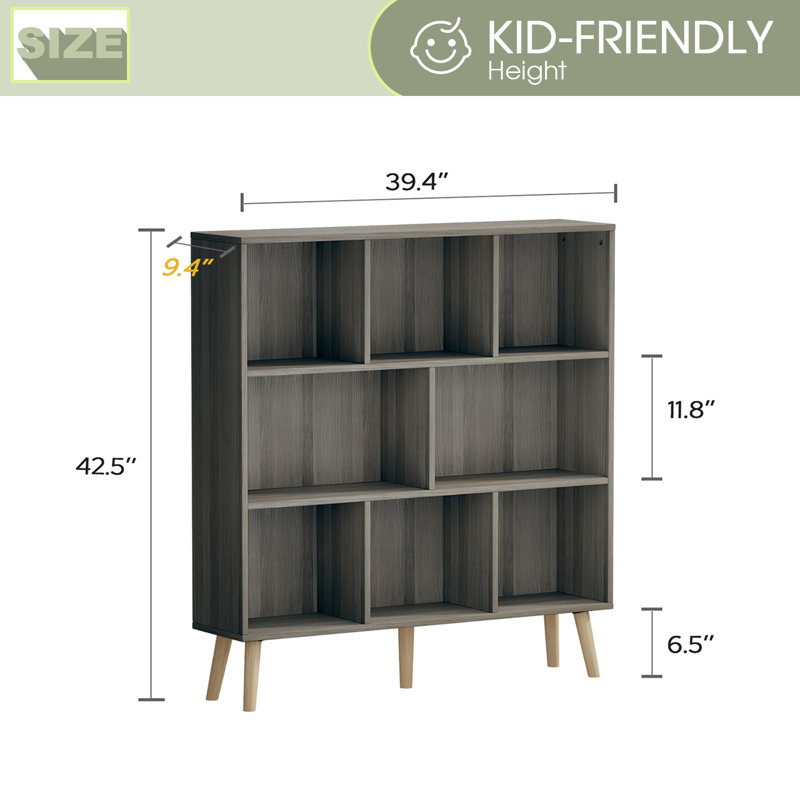 Bookcase, Platinum Gray, 42.5" H x 39.4" W x 9.4" D