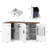 Kitchen Pantry Corner Cabinet With Countertop, Hidden Trash Storage Cabinet & 3-Tier Spice Rack, Farmhouse L-Shaped Sideboard With Doors & Adjustable Shelf For Dining Room, White