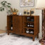 Buffet 47,30 pouces en bois avec 2 portes et pieds en bois massif