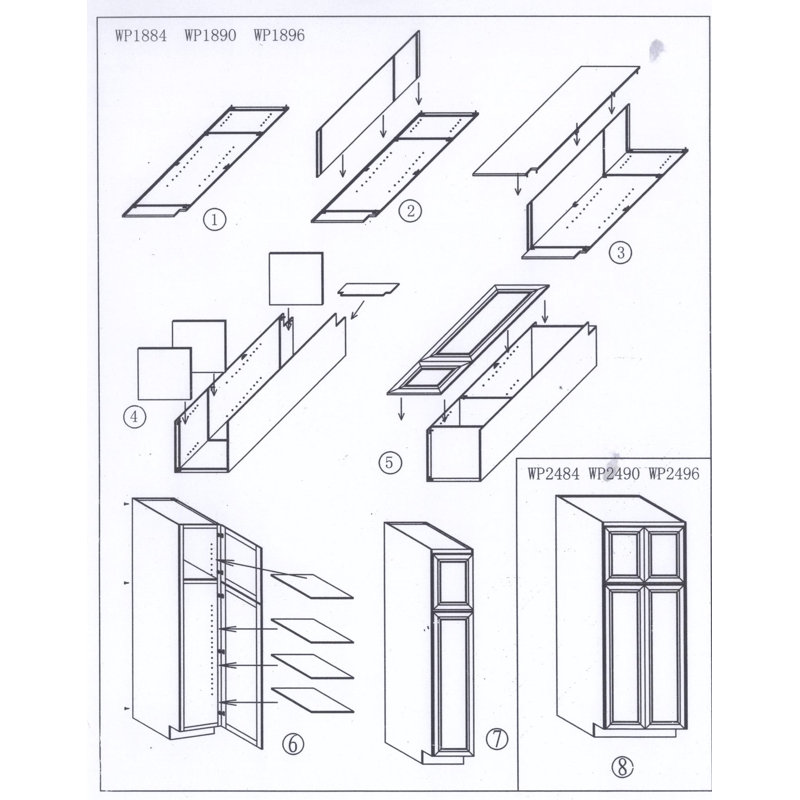 Garde-manger 96 po, H 90 po x l 24 po x P 27 po