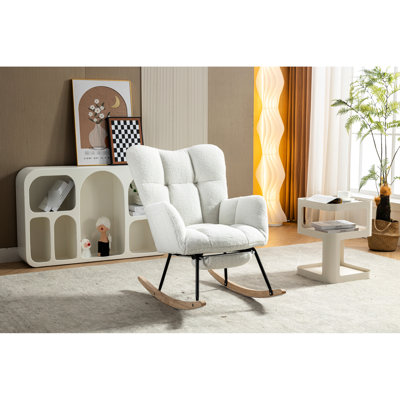 Chaise berçante réglable en tissu pour repose-pieds - utilisation dans la chambre à coucher, dossier, rembourrage en mousse, assemblage rapide avec dossier et capacité de 300 lb, intérieur simple