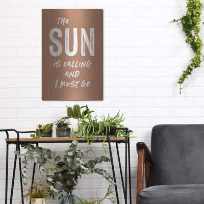 Trinx 'The Sun is Calling' by Lettered & Lined, Metal Wall Art