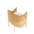 Szeto Sculptural Metal Rod Accent Chair with Velvet Cushion and Architectural Fluted Design, Modern Glam Seating