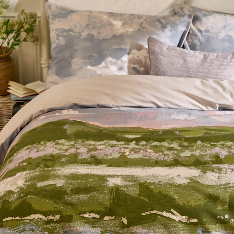 Foinaven Cotton Abstract Duvet Cover Set with Pillowcases, Double Duvet Cover + 2 Standard Pillowcases