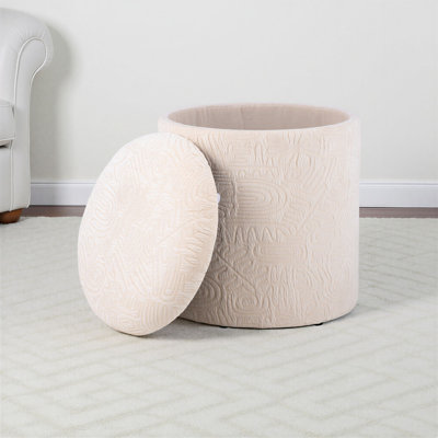 Handwoven Hermes Solid Fabric Storage Ottoman by Ebern Designs
