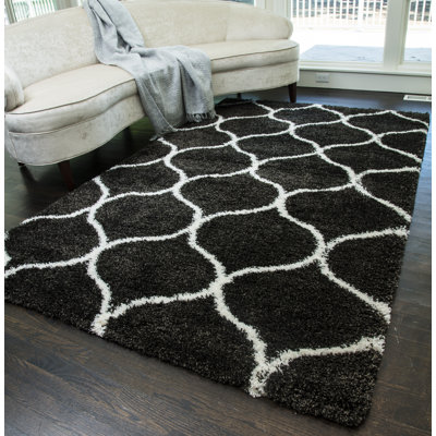 Tapis gris anthracite Feather