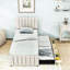 Lit plateforme tapissier avec lit gigogne simple et 3 tiroirs-454993890-454993888