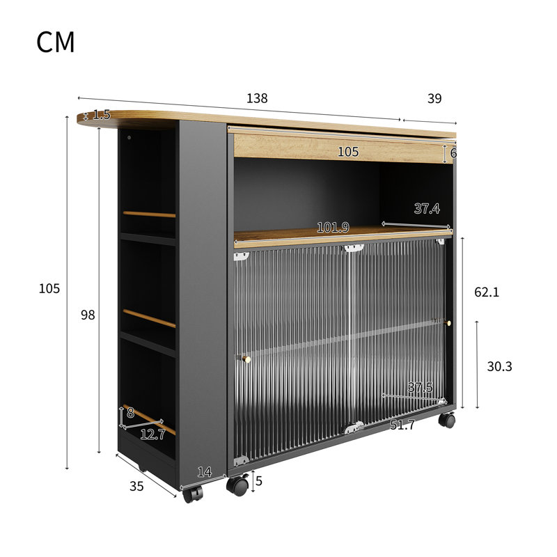 39cm Home Bar, Black