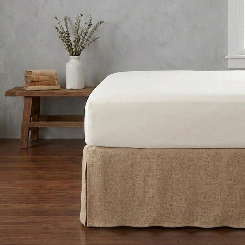 Burlap Tailored Bed Skirt, Queen