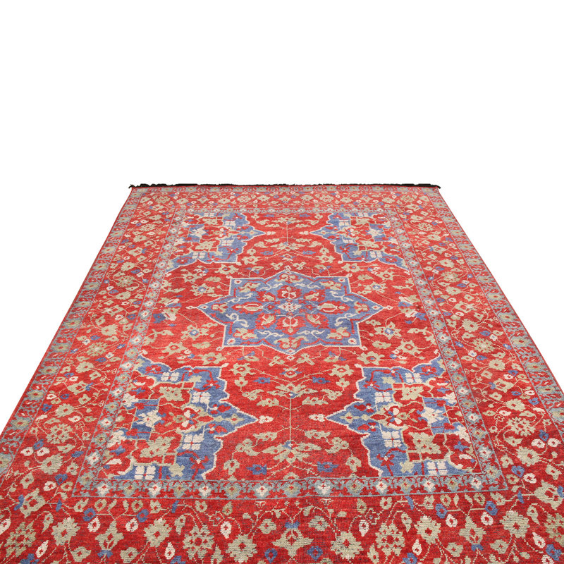 Burano Hand Knotted Wool Floral Area Rug, Rectangle 8' x 10'