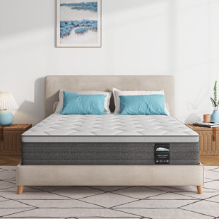 14 Inch Hybrid Memory Foam Mattress With Fiberglass Free For Cooler Sleep Supportive & Pressure Relief, Medium Firm